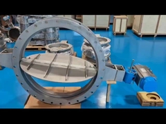 Válvula de tubería de acero inoxidable para el control de gases de combustión a alta temperatura en tuberías de gran diámetro