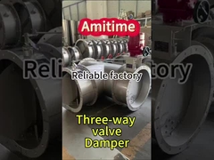 Válvula de control eléctrica de tres vías Flange de acero inoxidable Válvula de mariposa ventilada