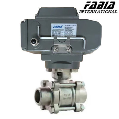 Válvula eléctrica de tres piezas para soldadura de trasero