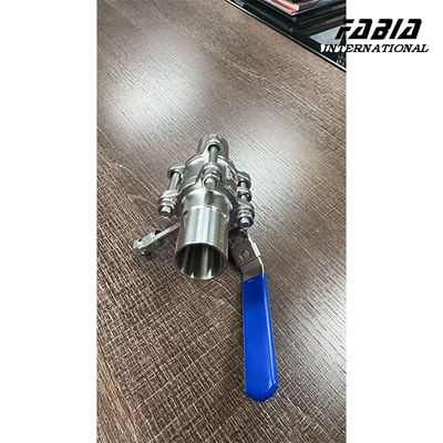 Válvula de bola de tres piezas resistente a altas temperaturas con puerto de depuración y mango de palanca para depuración de recipientes de reacción